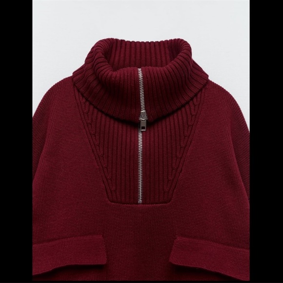 ZARA KNIT SWEATER WITH ZIP | SIZE: XL | NWT - Picture 8 of 12